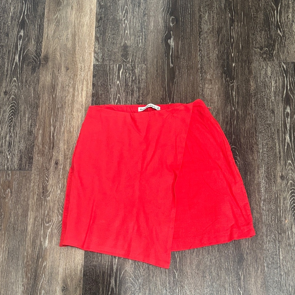 Abercrombie & Fitch Red Linen Skort XS NWT